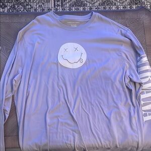 American Eagle Outfitters Purple Long Sleeve Tee